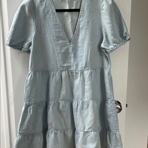 Light Blue Tiered Dress